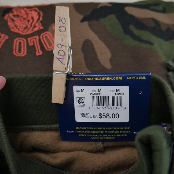 Polo Ralph Lauren Mens Lightweight Fleece Joggers Sweatpants Size M Camo NWT - Picture 6 of 8